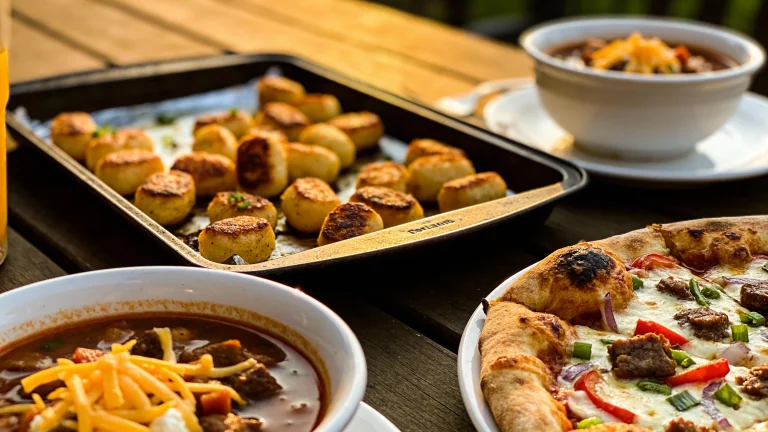 Easy Friday night dinner ideas: cozy one-pan meals and sheet-pan dinners on a warm wooden table