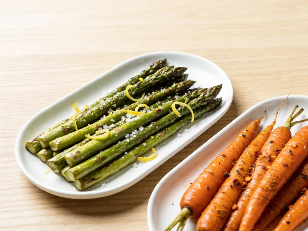 Easter side dishes 2026 featuring roasted asparagus, honey-glazed carrots, and green beans with lemon