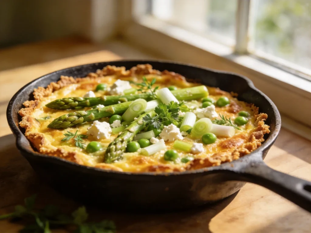 Spring vegetable frittata with asparagus and herbs for Easter brunch recipes 2026